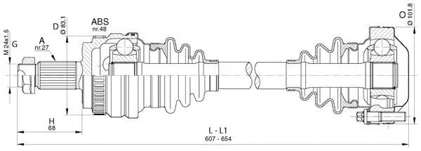 AKS MİLİ KOMPLE E 81/82/87/88/90/91/92/93 ARKA SAĞ