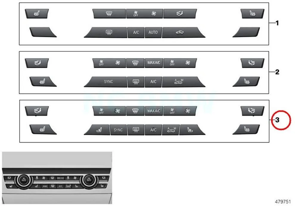 BMW KALORİFER TUŞ SETİ F10-F01-F15
