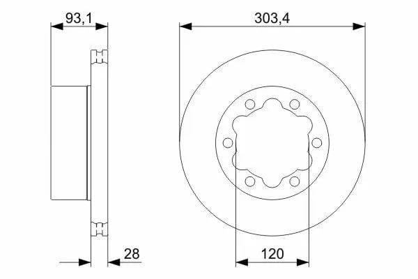 FREN DISKI ARKA 303MM ( MERCEDES ) SPRINTER (09->) ( VOLKSWAGEN ) CRAFTER 50 2.5TDI (09->)